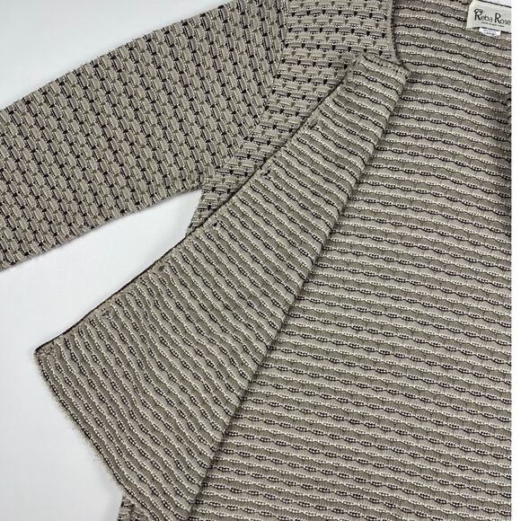 Vintage Knit Cream Brown Sweater Cardigan Button Up Made in New York Size Large - Picture 5 of 9